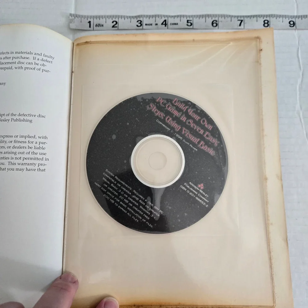 VTG 1996 Build Your Own PC Game Seven Easy Steps Visual Basic Book w/ CD Palmer‎
